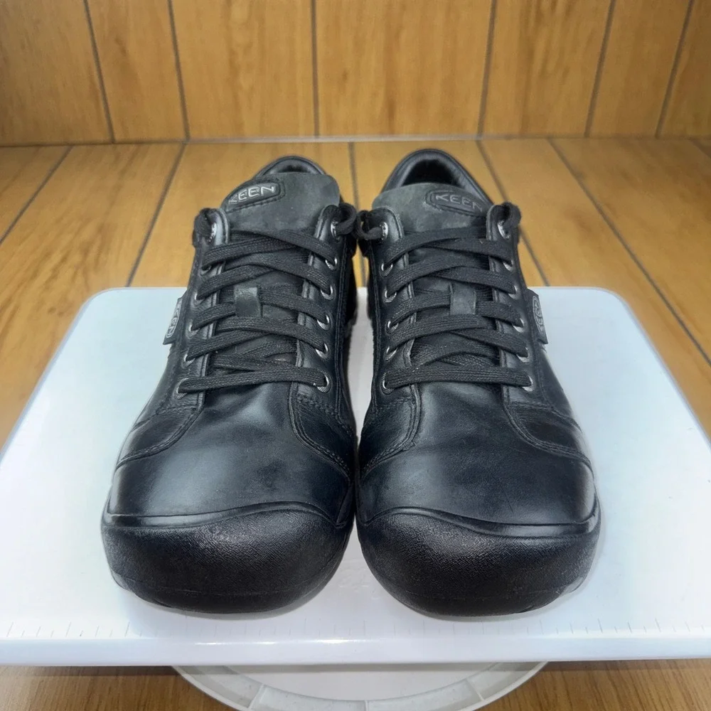 Keen Austin Mens Black Leather Oxford Casual Walking Shoes 1002990 Size 12